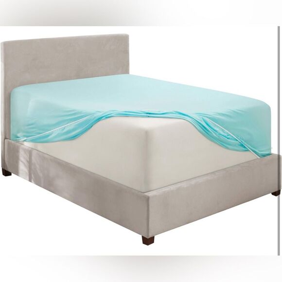 Light Blue Twin Fitted Sheet, Extra Deep Pocket Fitted Sheet Twin Size - Picture 7 of 7